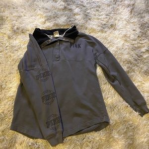 PINK half zip (button instead of zipper)